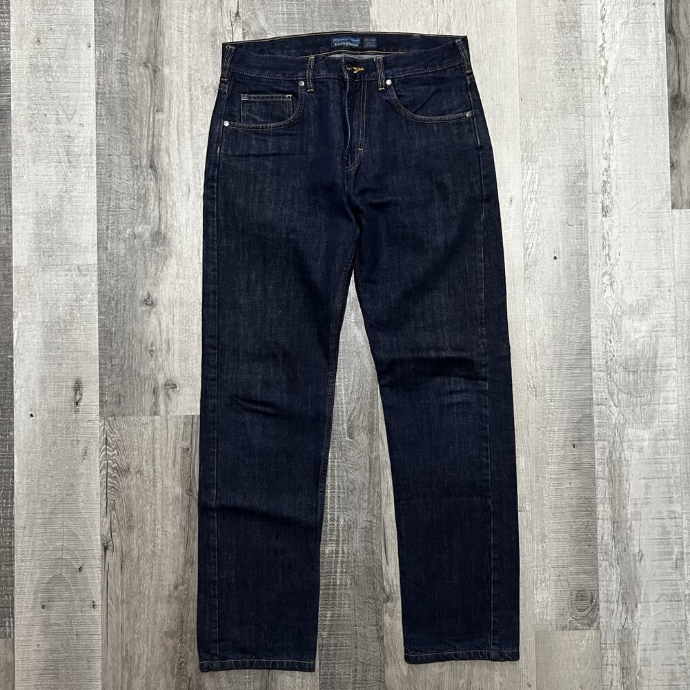 Patagonia Iron Clad Jeans Mens 31x32 Dark Wash Blue Straight Leg Denim